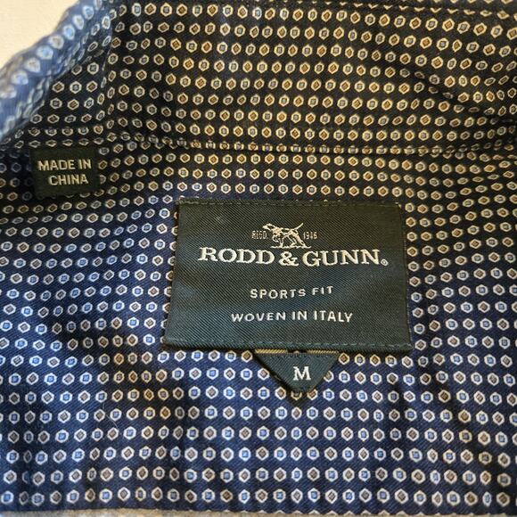 Rodd Gunn Sport Fit Italian Woven Long Sleeve Button Up Shirt Mens Medium Blue - Picture 9 of 12